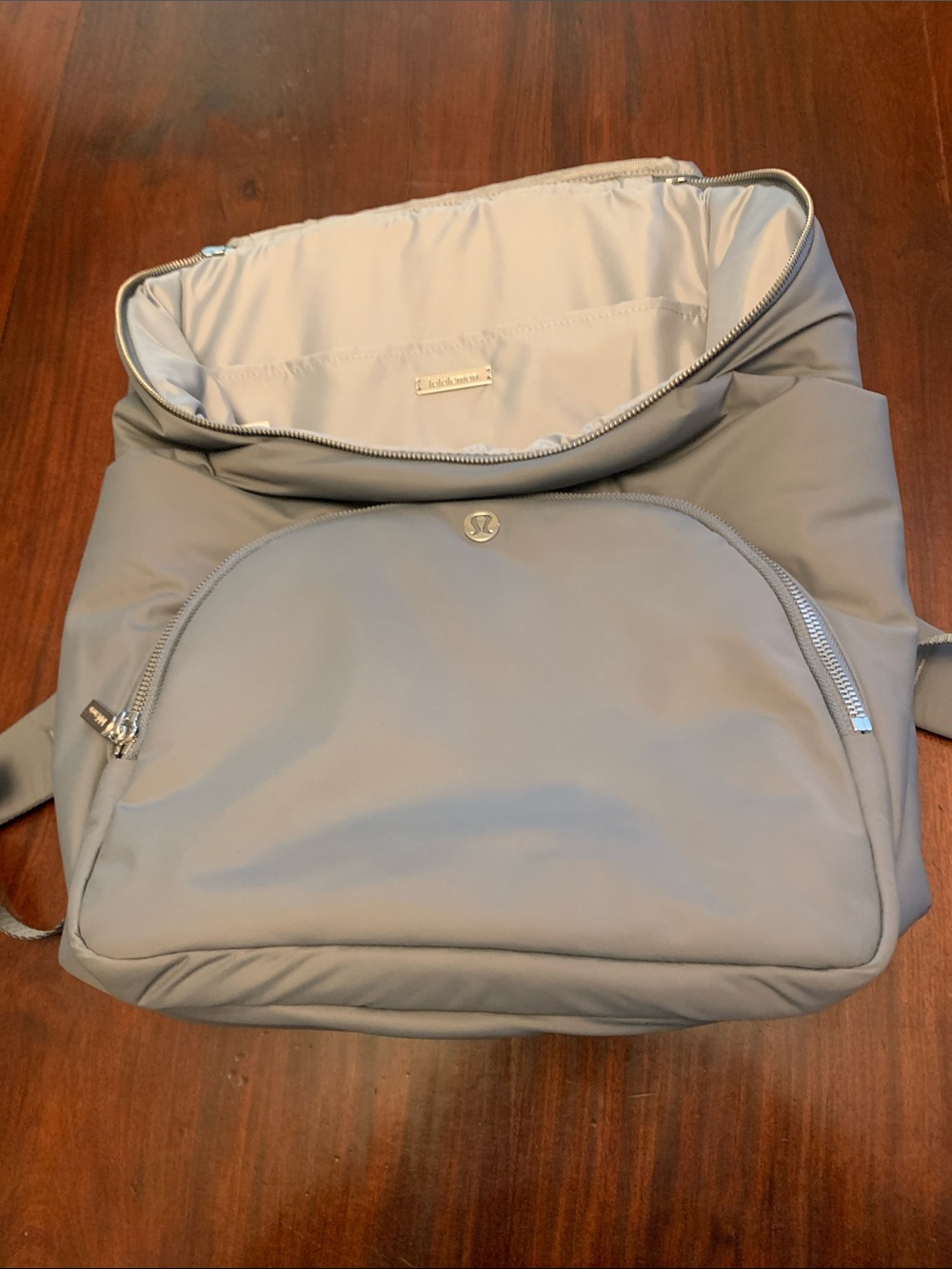 lululemon athletica Light Gray Padded Backpack with Front Pocket
